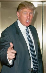 Donald Trump saying "YOUR FIRED" NBC Upfront for 2005-2006 Fall Line up, at Radio City Music Hall, New Tork City. May 16, 2005. John Spellman / Retna Ltd.